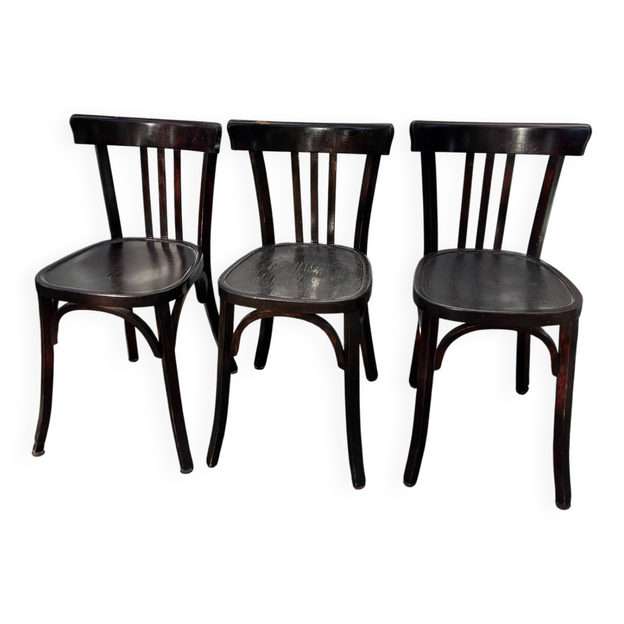 3 chaises bistrot Baumann E32