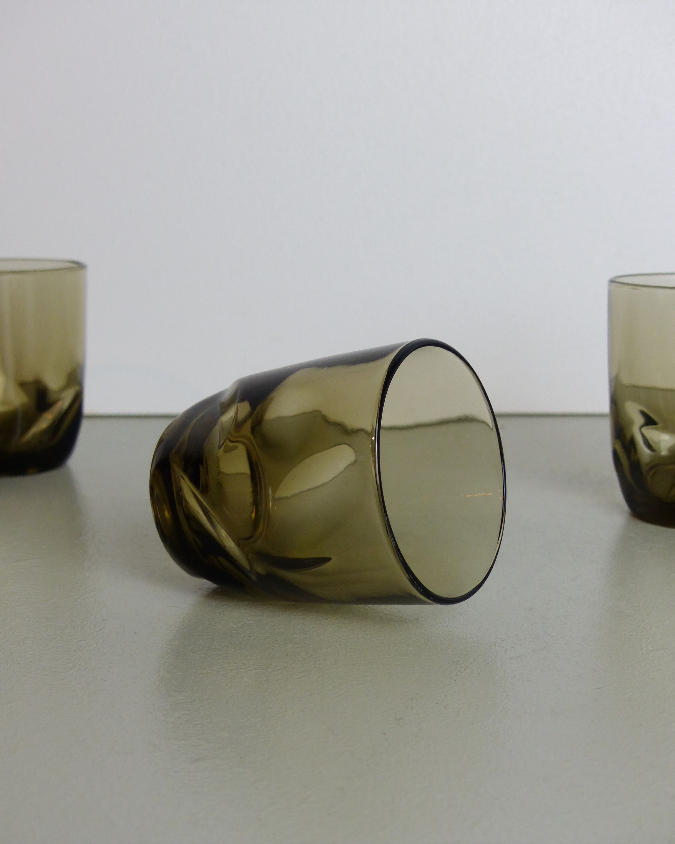 Set de 6 verres à eau en verre fumé