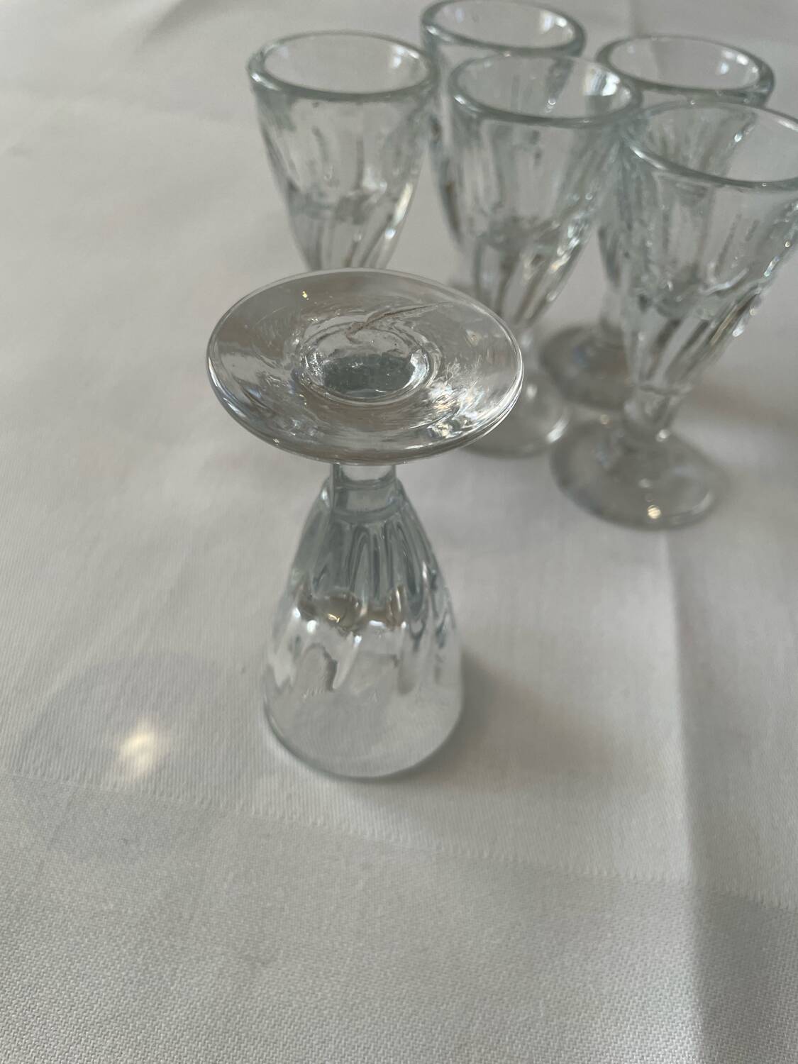 six antique blown glass glasses – 1930s/1950s