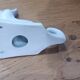 Wall-mounted duck head coat hook in white ceramic, cottagecore style.