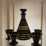 Art Deco hyalite glass liqueur set by Rupel Boom