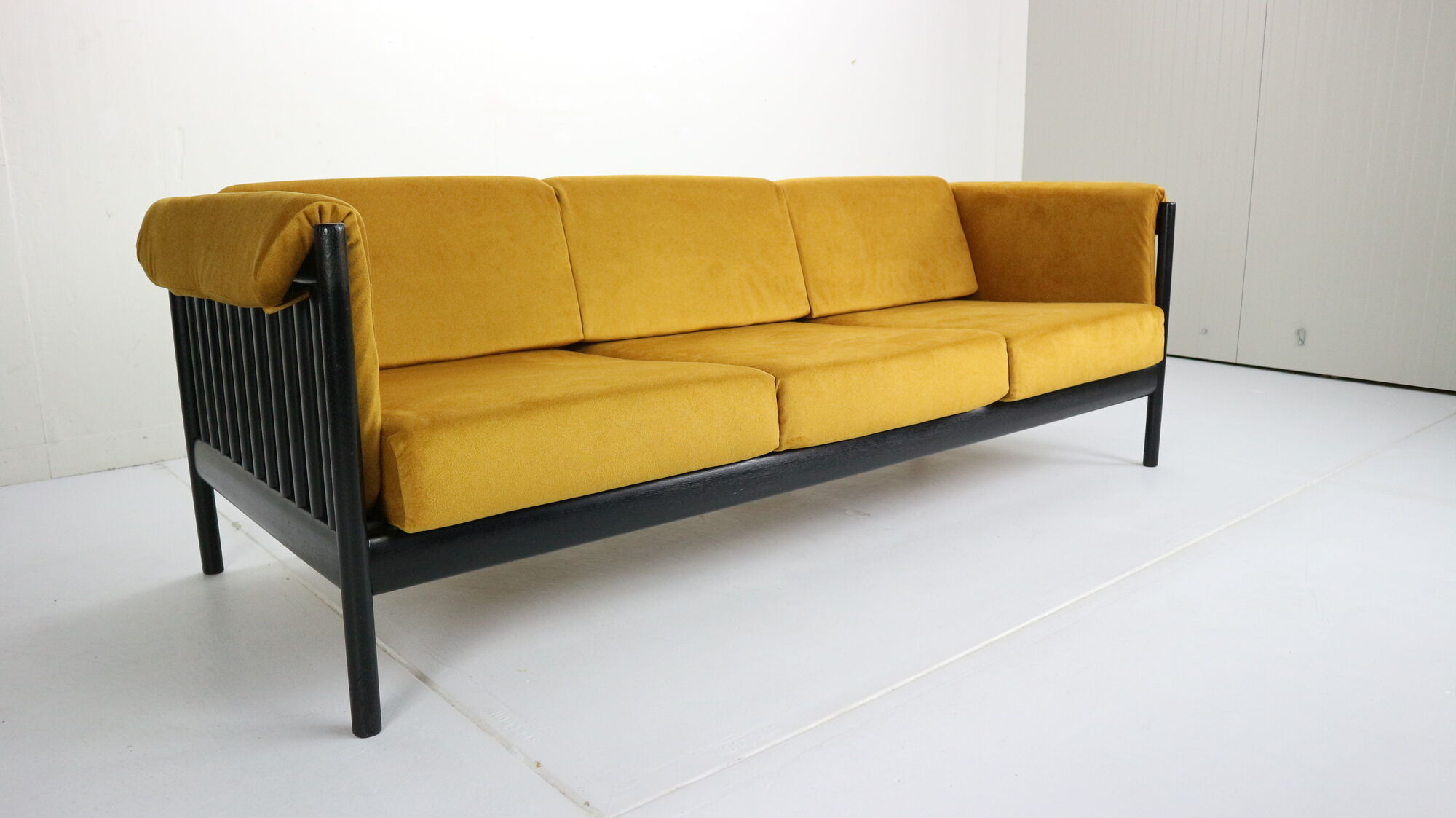 Mid-Century Modern Sofa in Yellow Velvet by Johannes Andersen, 1960s, Denmark