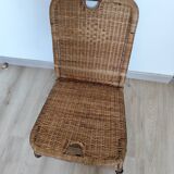 Vintage rattan folding picnic chair