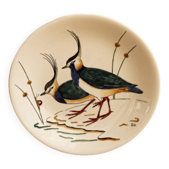 Assiette Gien, décor oiseaux