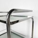 Desserte moderniste chrome et verre dépoli vintage