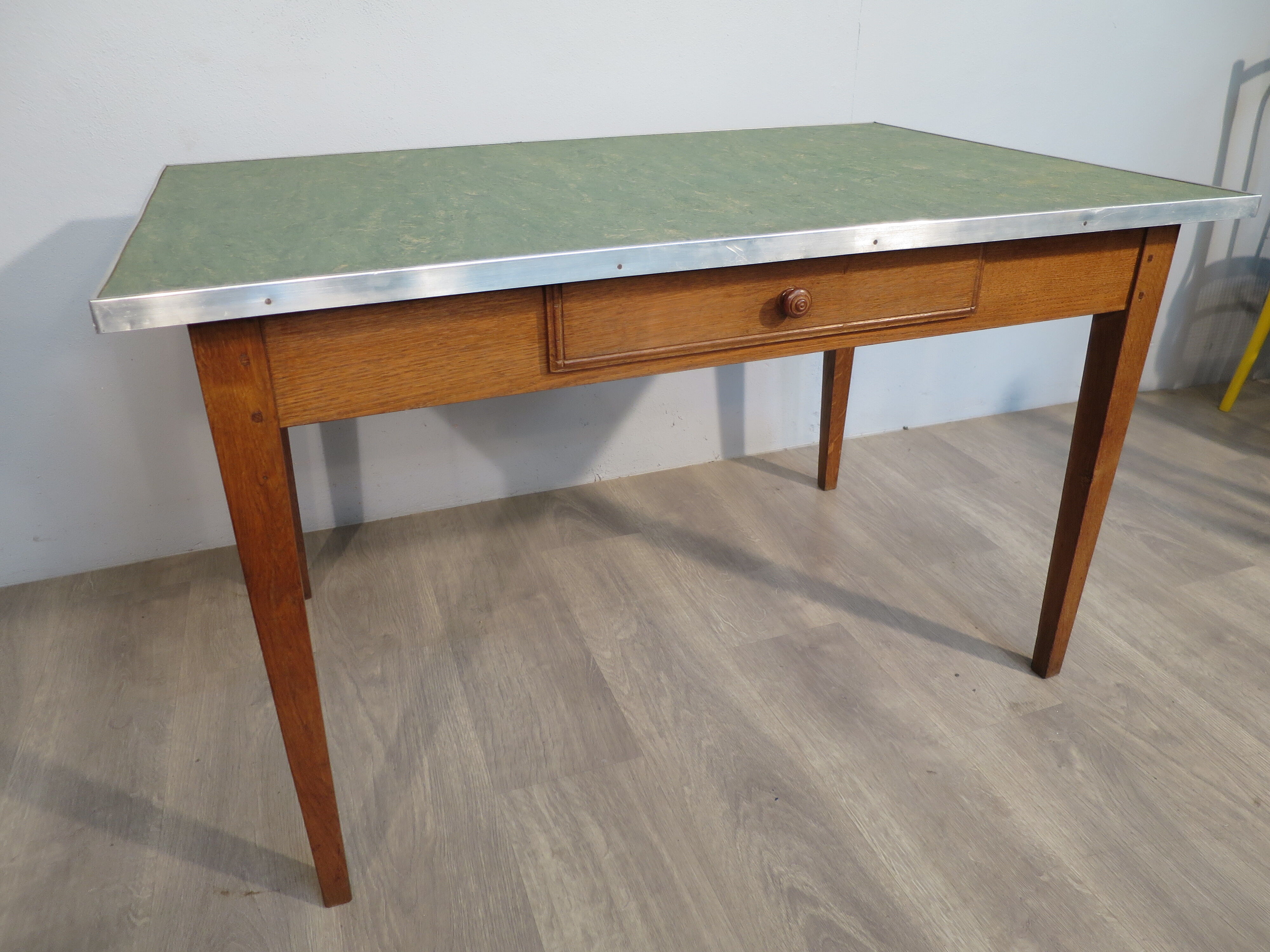 Oak and formica table, 50s