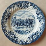 8 Johnson Bros "Coaching Scenes" English dessert plates