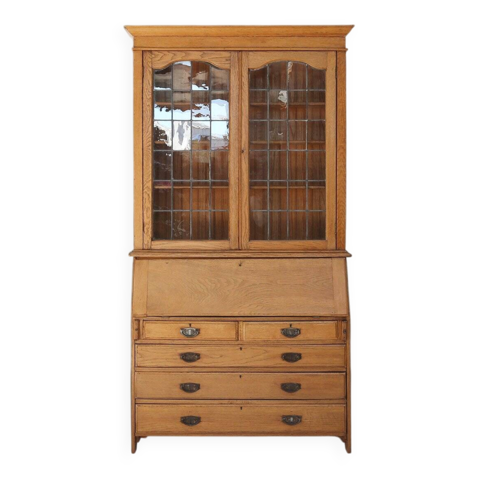 Secrétaire-bibliothèque de style Arts and Crafts anglais, vers 1910