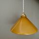 Suspension lampshade in yellow and white opaline