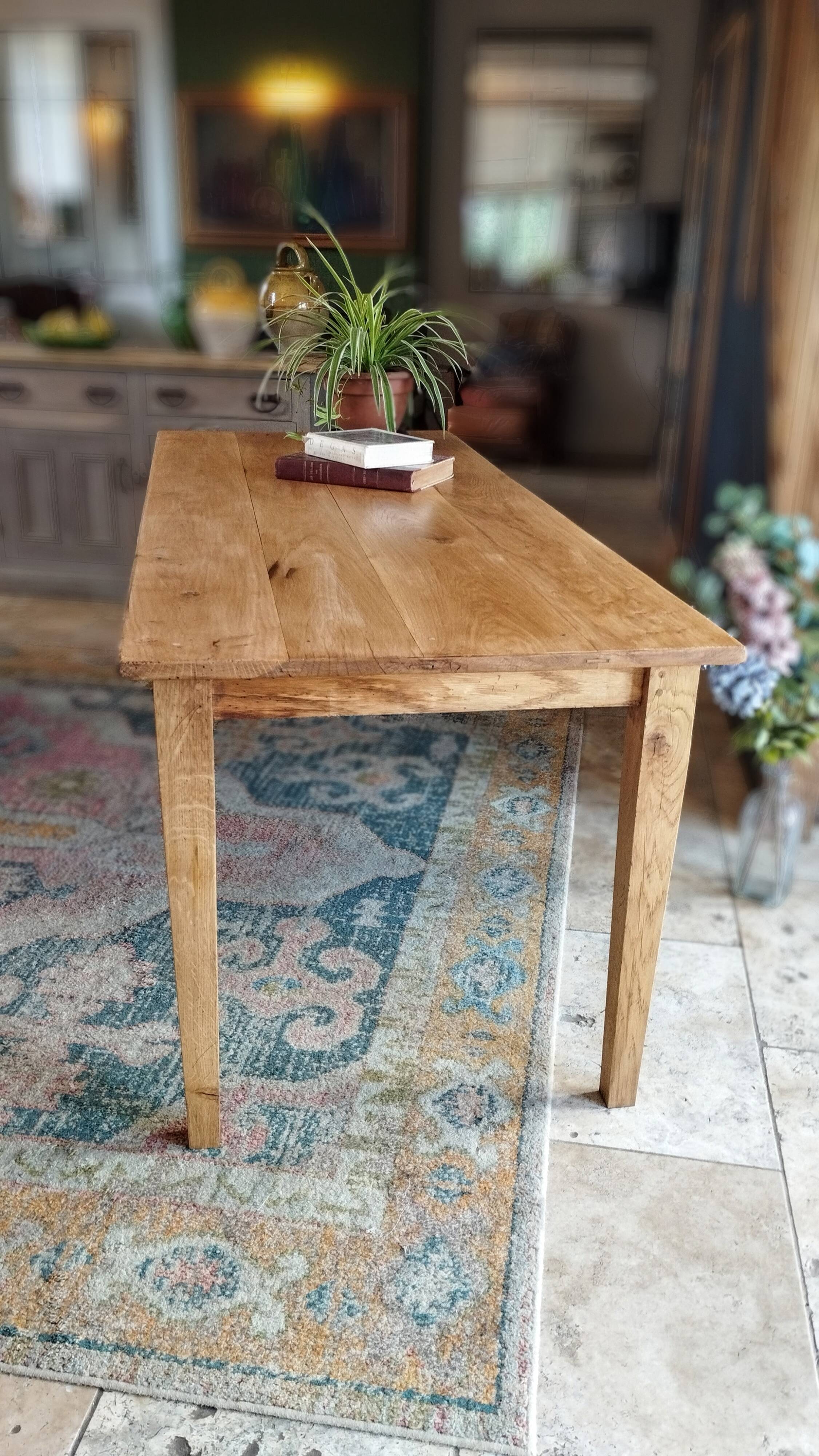 Farmhouse table 200 x 80 light oak