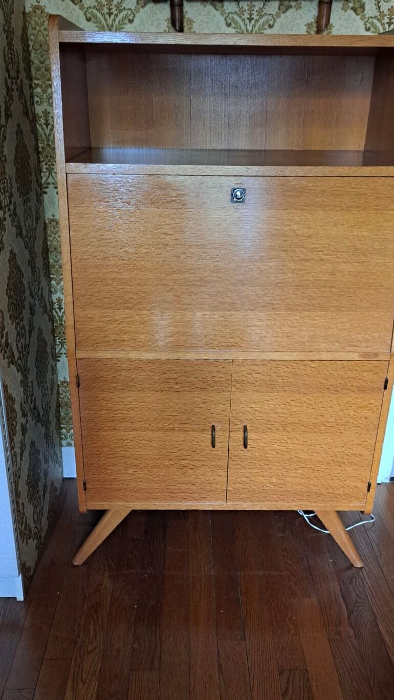 Secrétaire bureau vintage bois
