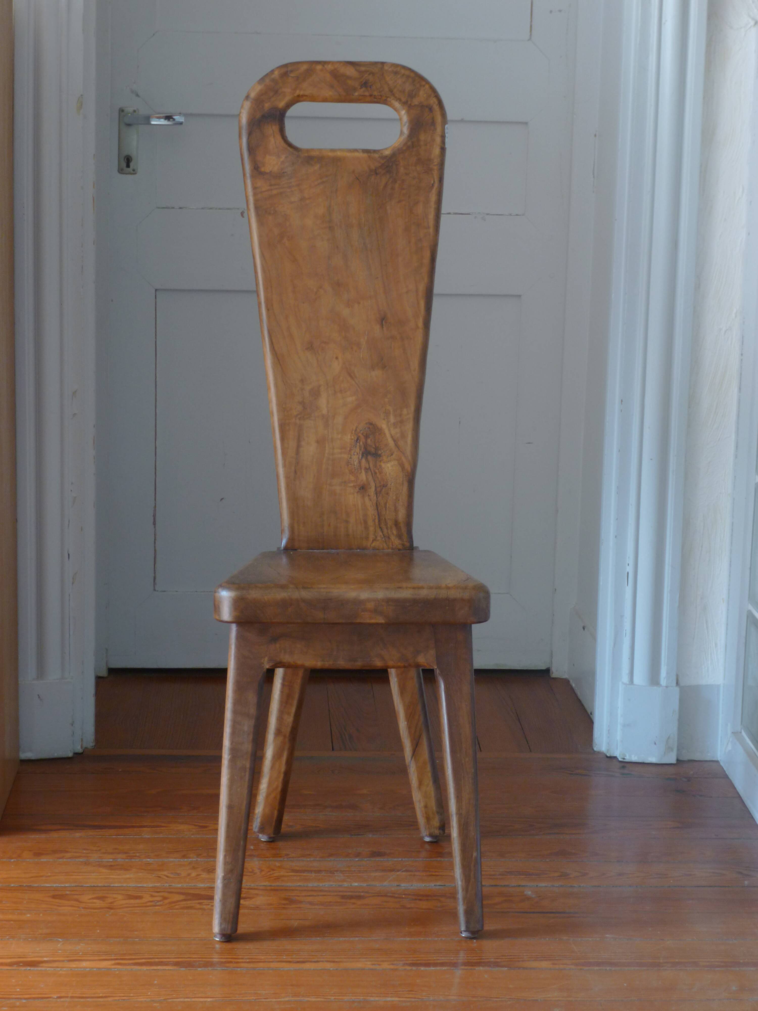 Maison Dubosq, an olive chair, 70s