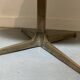 Oval coffee table in the style of Florence Knoll, marble/travertine top, piece.
