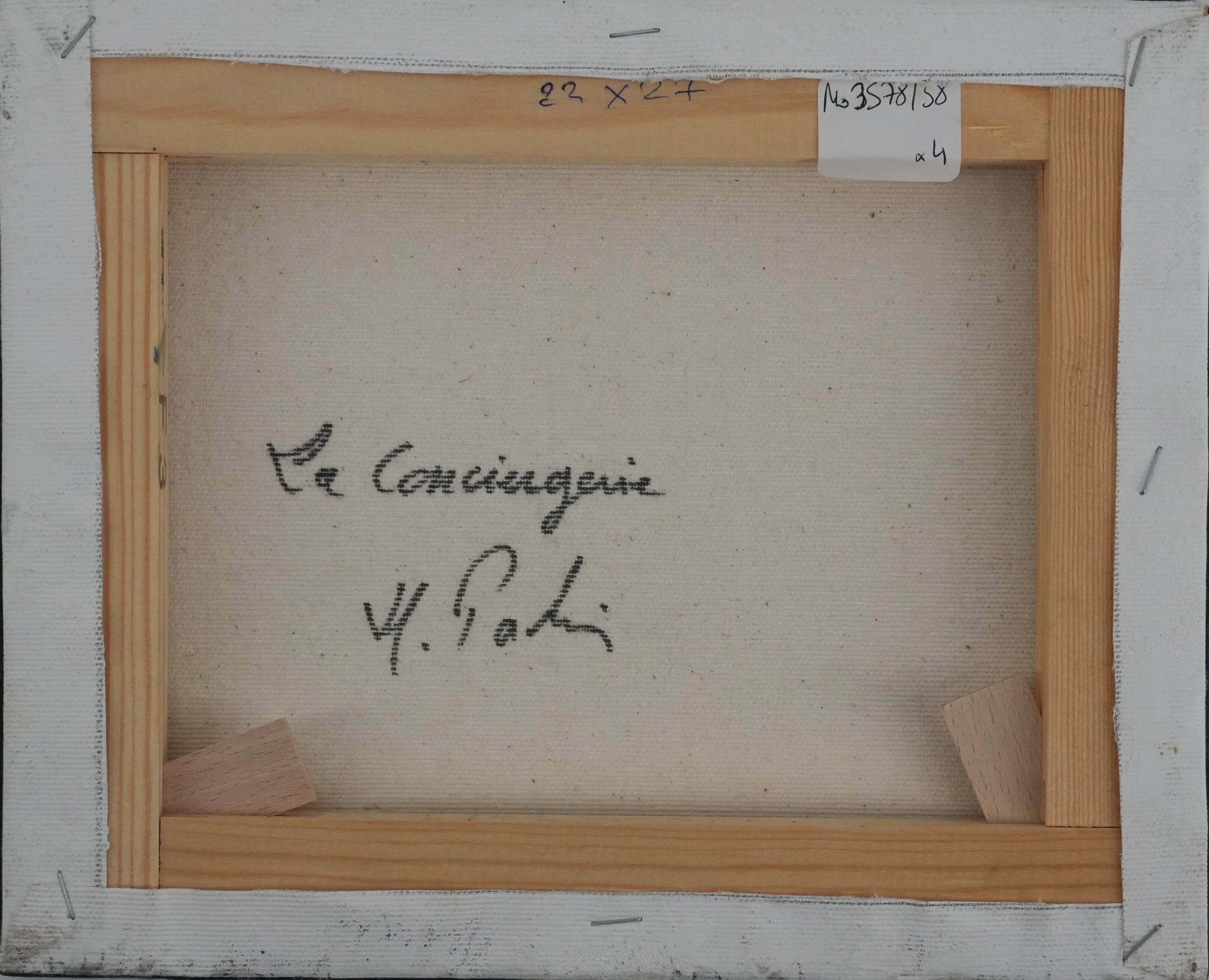 Michel PABOIS : Bateau de la Conciergerie, huile sur toile sur toile signée