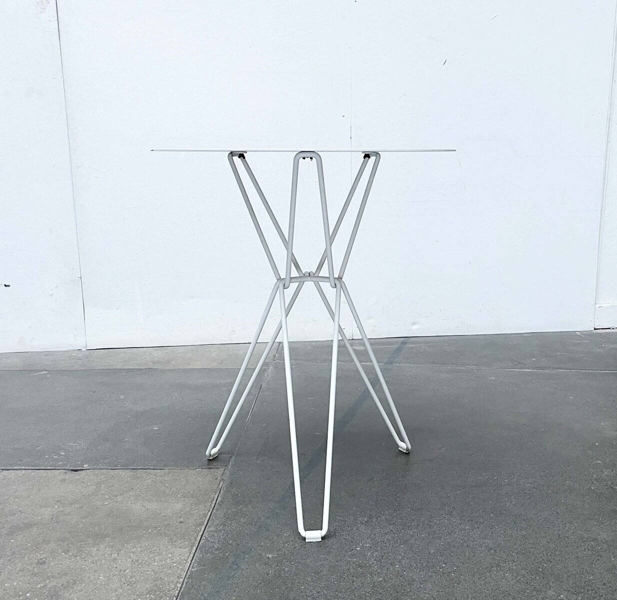 Outdoor metal table series Tio minimalist by Chris Martin for Massproductions, Finland.