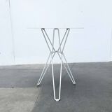 Outdoor metal table series Tio minimalist by Chris Martin for Massproductions, Finland.