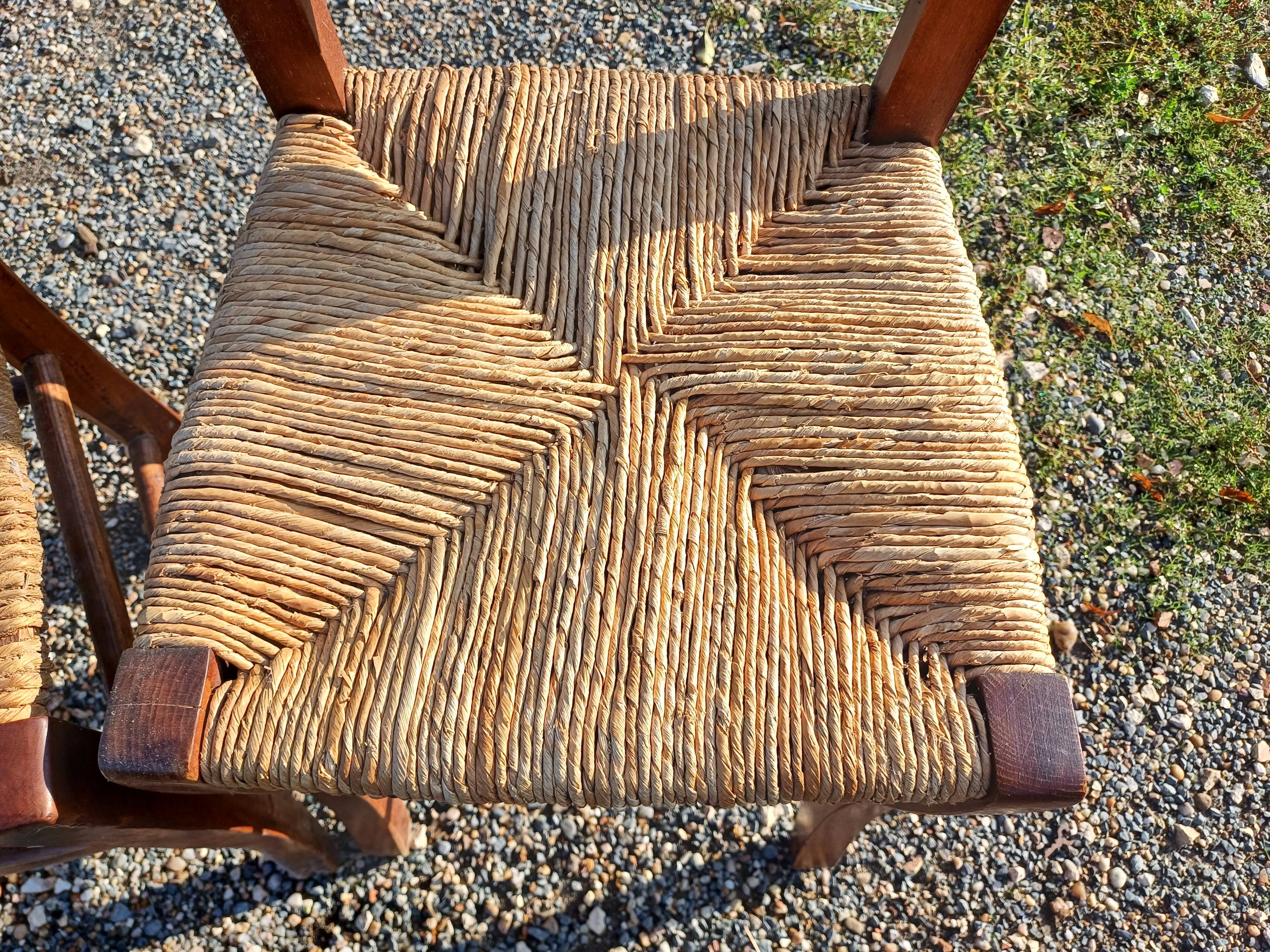 6 Old Straw Chairs
