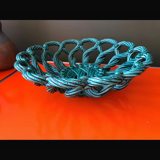 Vintage woven green basket Vallauris