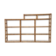 Bookcase, vintage bamboo shelf with glass shelves