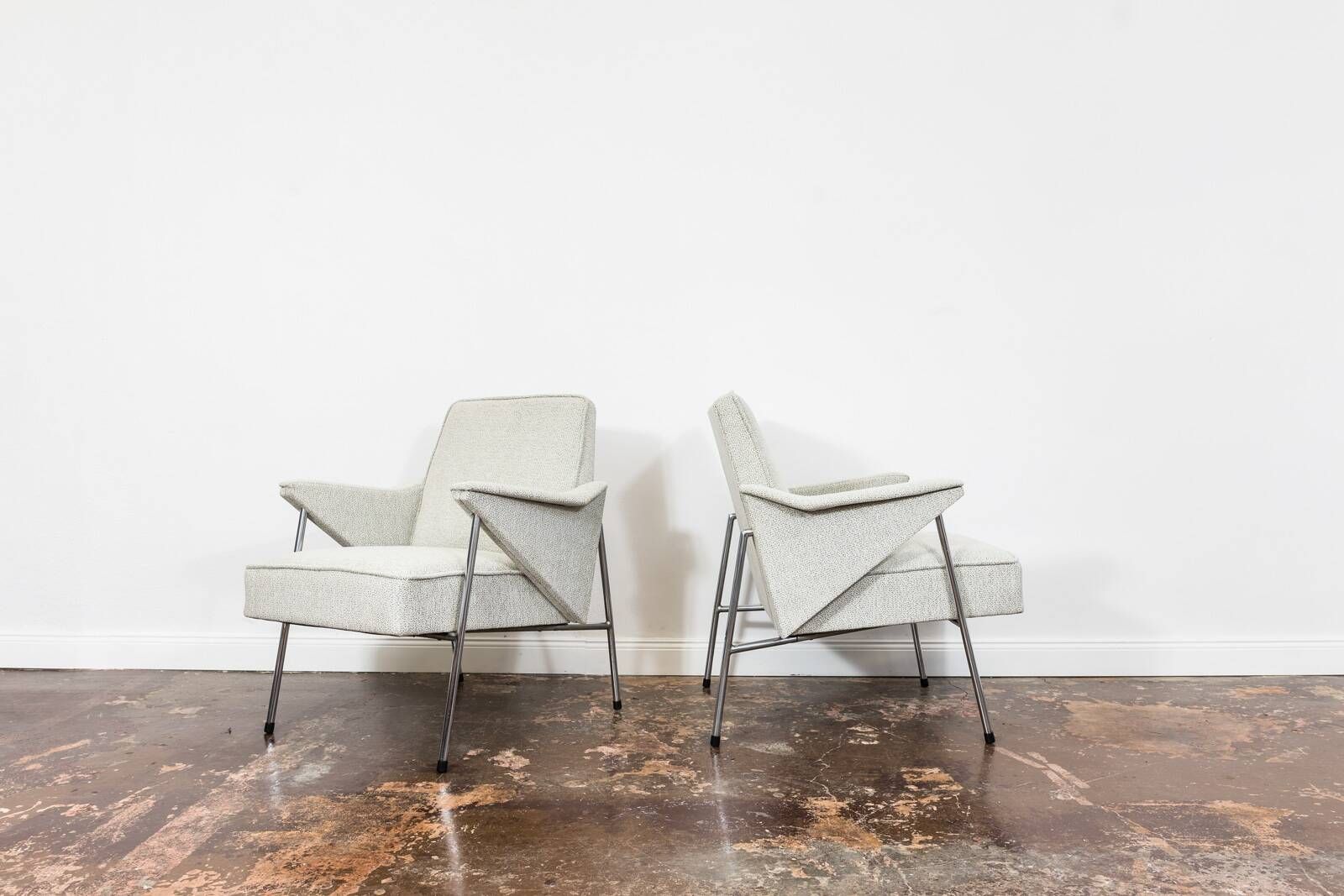 Vintage metal armchairs “Bat” by Wchód Zadziele, Poland, 1960s