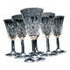 Set of 6 tarn white wine glasses 13.8 cm in diamond cut crystal from saint-louis