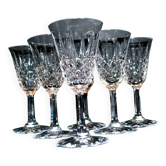 Set of 6 tarn white wine glasses 13.8 cm in diamond cut crystal from saint-louis