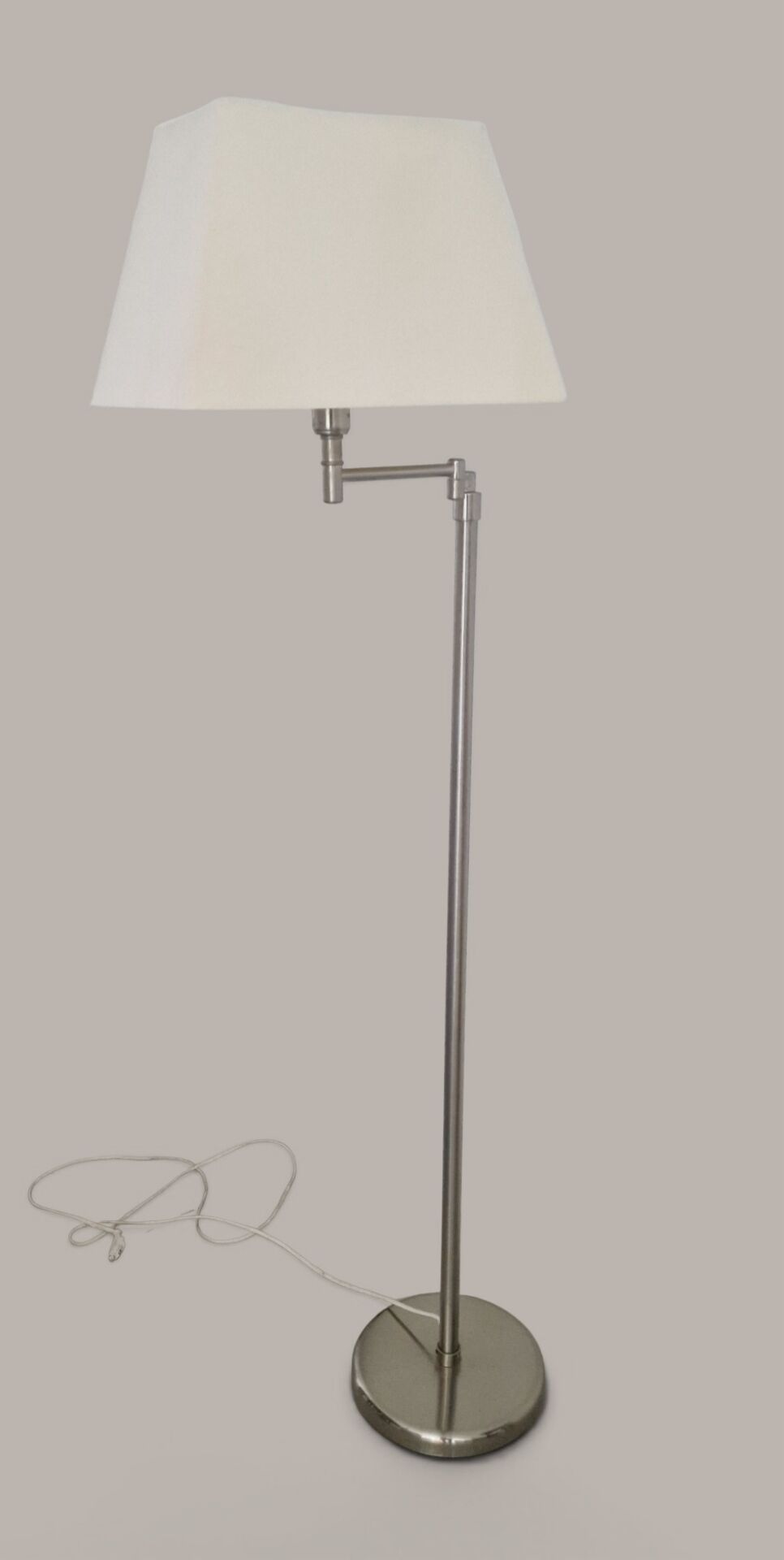 Brushed aluminium designer floor lamp - 90s modernist style