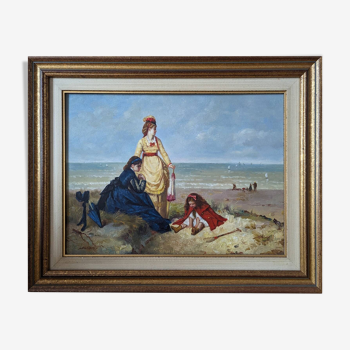 Tableau Élégantes à la plage