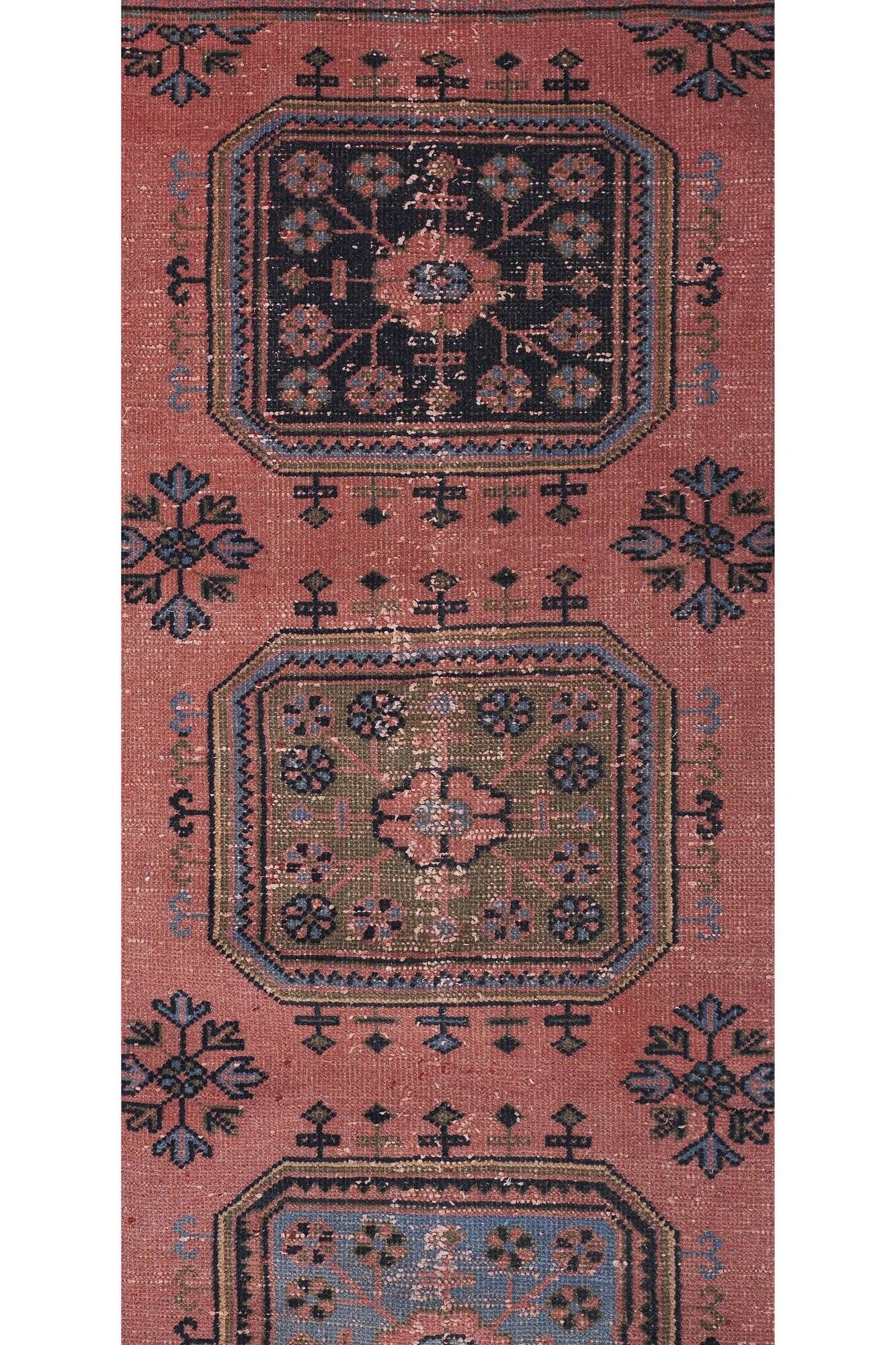 Vintage Turkish hallway rug 77x661 cm