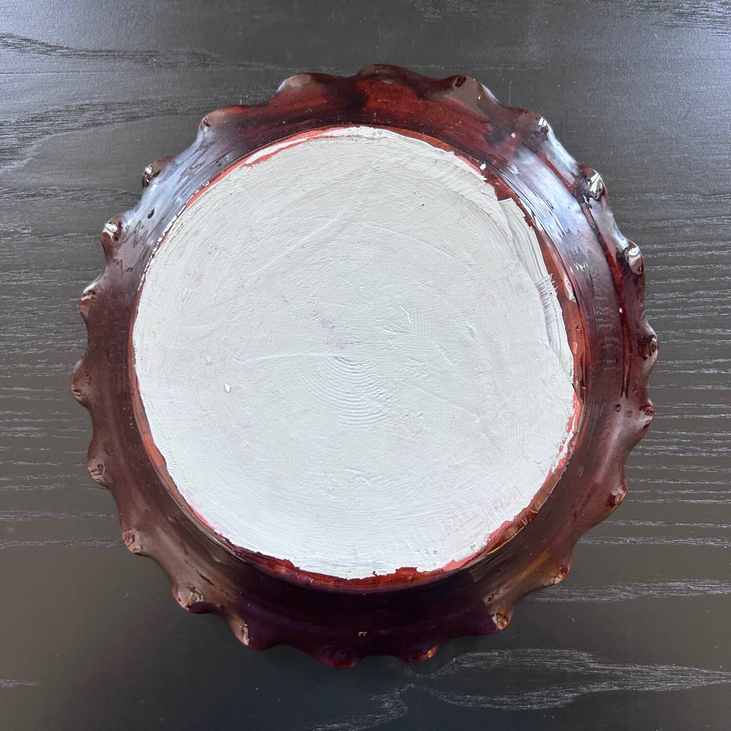 Deep pottery dish from Marnaz Savoie
