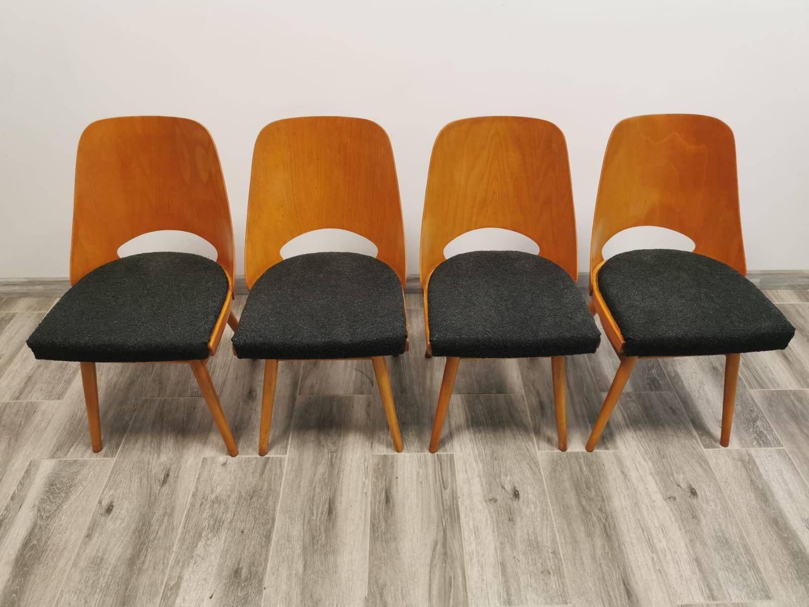 Dining chairs by radomir hoffman for ton, 1950s, set of 4