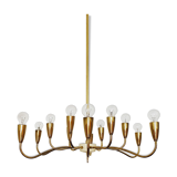 Italian mid century modern brass Sputnik chandelier