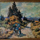 Peinture huile sur toile vintage