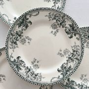 4 dessert plates ironstone "Liserons" Choisy le Roi