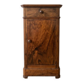 Antique bedside table in solid walnut