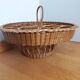 Aperitif basket for glasses and bottles in rattan wicker