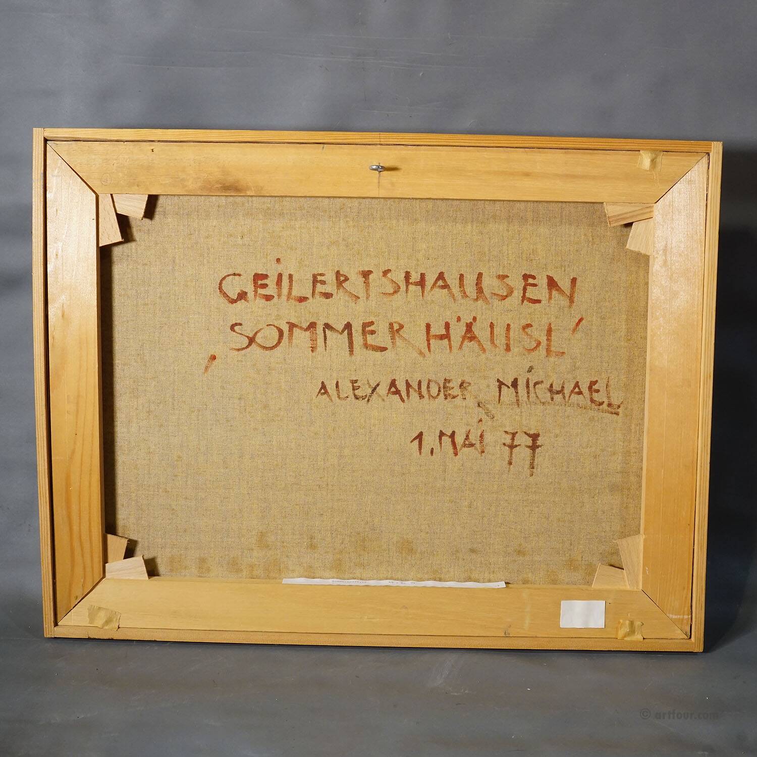 Cottage in Geilertshausen, 1977 – Oil painting by Alexander Michael