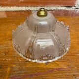 Antique Pendant Light Globe Molded Glass Art Deco Frosted Vintage