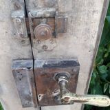 Old glazed door 211.5x105.5cm and its entrance door frame.