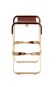 Bar Stool in Aged Brass Steel and Dark Brown Saddle Leather, Contemporary Style