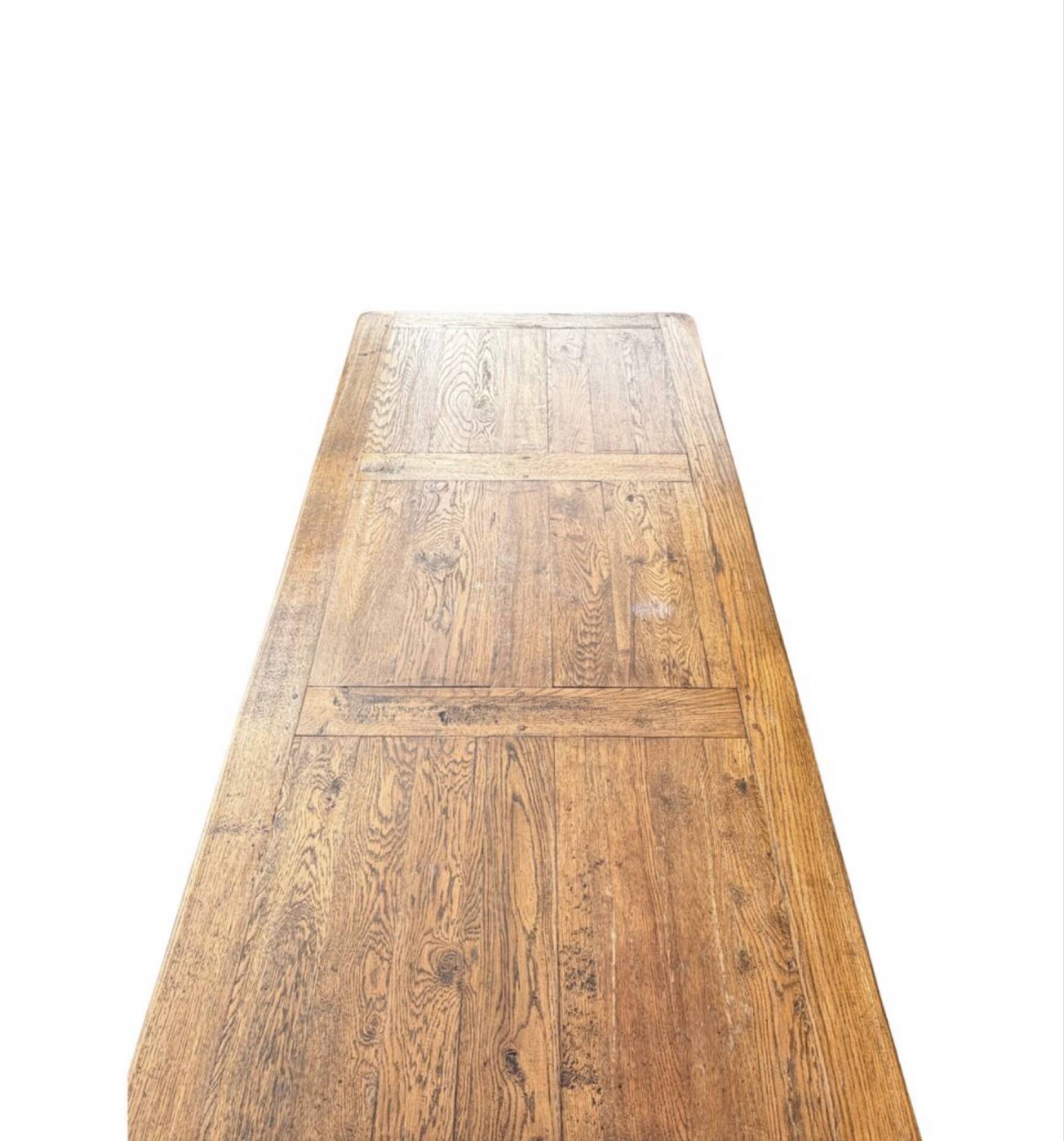 Large farmhouse table made of solid wood