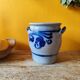 Blue and grey glazed stoneware pot from Alsace