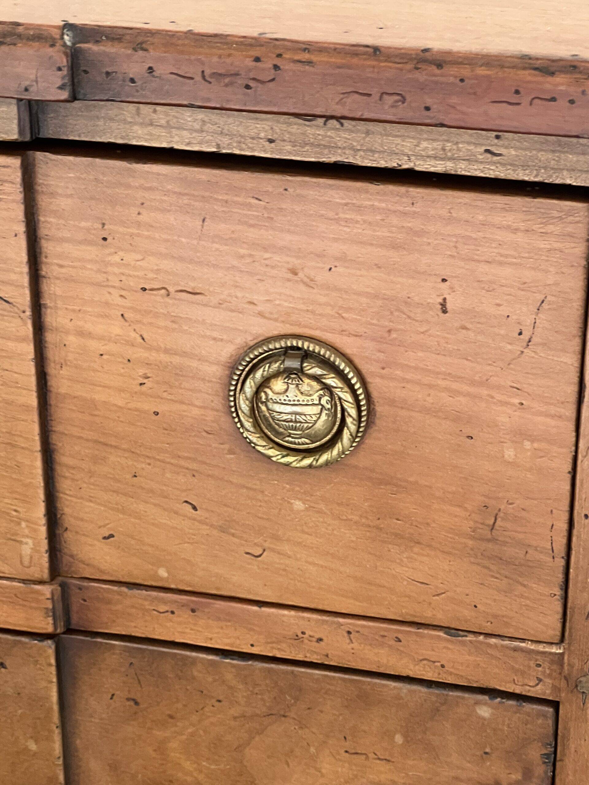 Transitional chest of drawers in solid cherry wood, early 20th century