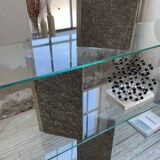 Roche Bobois stone and glass sculpture shelf 1970s