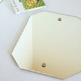 Octagonal antique beveled wall mirror