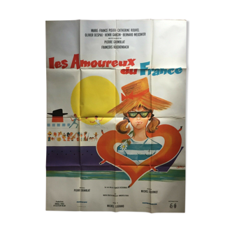 Affiche cinéma "Les Amoureux du France" Marie-France Pisier, Transatlantique 120x160cm 1964