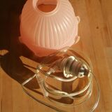 Vintage pink molded glass walker