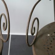 Series of 4 chairs of garden furniture wrought iron full years 60