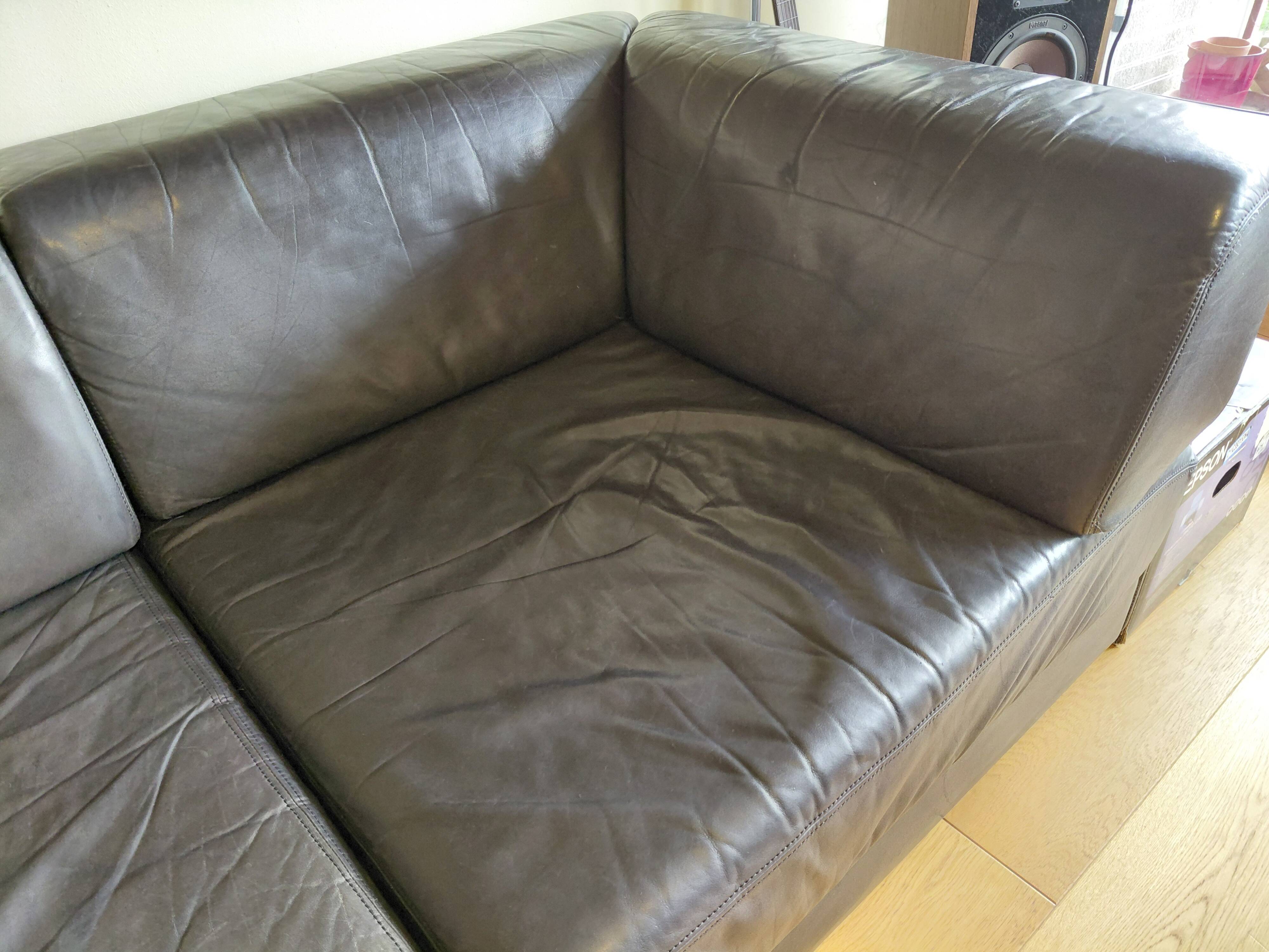 Canapé modulable De Sede DS76 en cuir noir (5 modules)