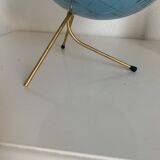 Vintage 1960s globe, Taride tripod, gold metal - 28 cm
